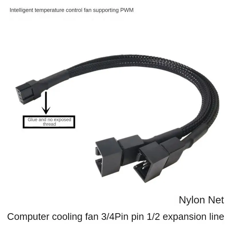 

Pin Y Splitter Cable 4 Pin PWM Female To 3/4 Pin Motherboard CPU Fan PC Case Fan Extension Adapter Cable Fan Cooling Accessory