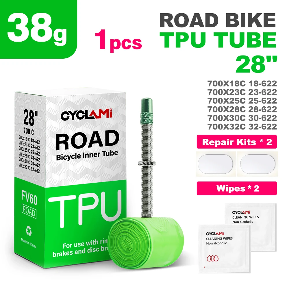 CYCLAMI Ultralight TPU Road Bike Inner Tube with French Valve - Super Light and Durable