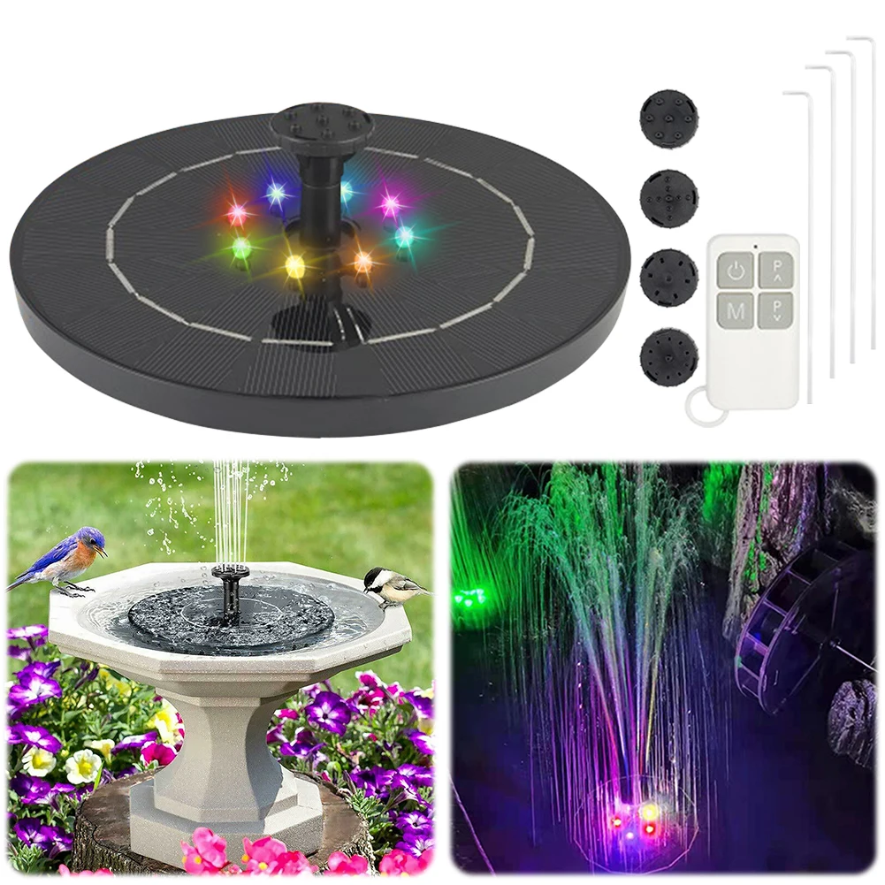 Solar Floating Water Fountain Pool Pond Waterfall Fountain 6 Nozzles Floating Water Pump Adjustable Outdoor Pond Pool