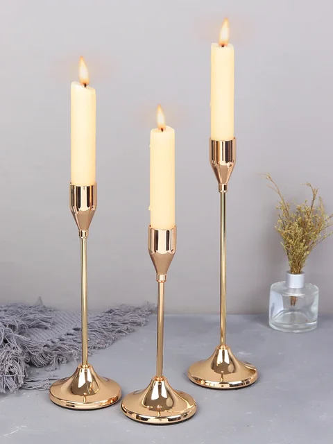 European Metal Candle Holder Set 4