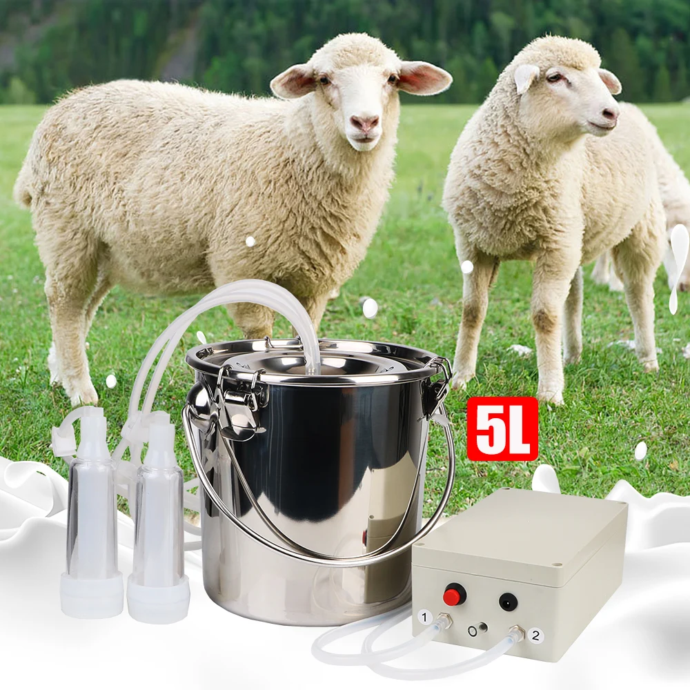 

Automatic Electric Pulsating Bucket Farm Breeding Equipments Milker for Farm Cows Goats Sheep 5L Milking Machine Vacuum Pump