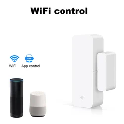Tuya WiFi Door Open/Close Sensor 2.4GHz Infrared Detectors Smartphone APP Notification Battery Operated Window Alarms Garage