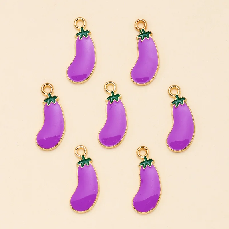 10Pcs 8x19mm Emaille Lila Aubergine Charms Anhänger Für DIY Schmuck Machen Liefert Handgemachte Ohrringe Armbänder Zubehör handwerk – Detail 5