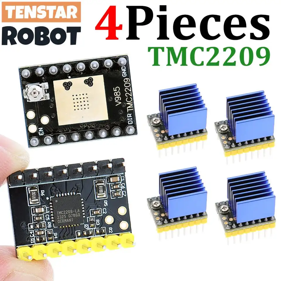 TENSTAR 4pcs TMC2209 Module V2.0 With Heat Sink Stepper Motor Driver 2A 3d Printer Parts 256 Subdivision Silent Printing image 1