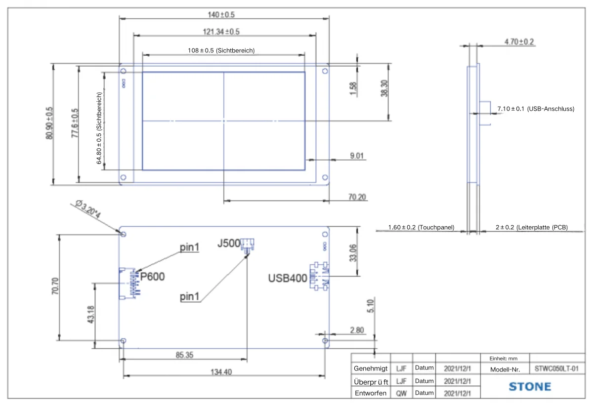 STONE C 4.3-10.1' HMI TFT-Display, Touchscreen-Modul, JSON-Befehlshandbuch für Arduino mit resistivem Touchscreen + RS422 – Detail 7