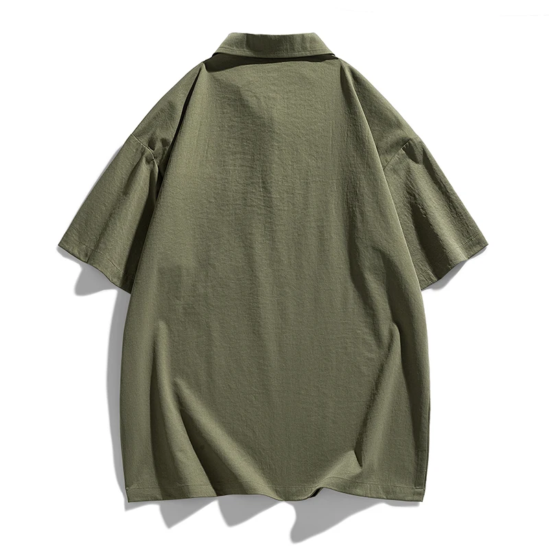 Plus Size 8xl Men Polo Shirt Stripe Big Pocket Cool Quick Dry Oversize 6xl 7xl Zipper Breathable Short Sleeve Summer Male Tshirt 9