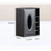 Leather Tissue Box Cover Desk Makeup Cosmetic Organizer Remote Controller Phone Holder Home Office Tissue Paper Napkin Holde 2