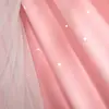 Hollow Out Star Princess Style Pink Double Layer Curtain Blackout Curtain for Living Room Bedroom 4