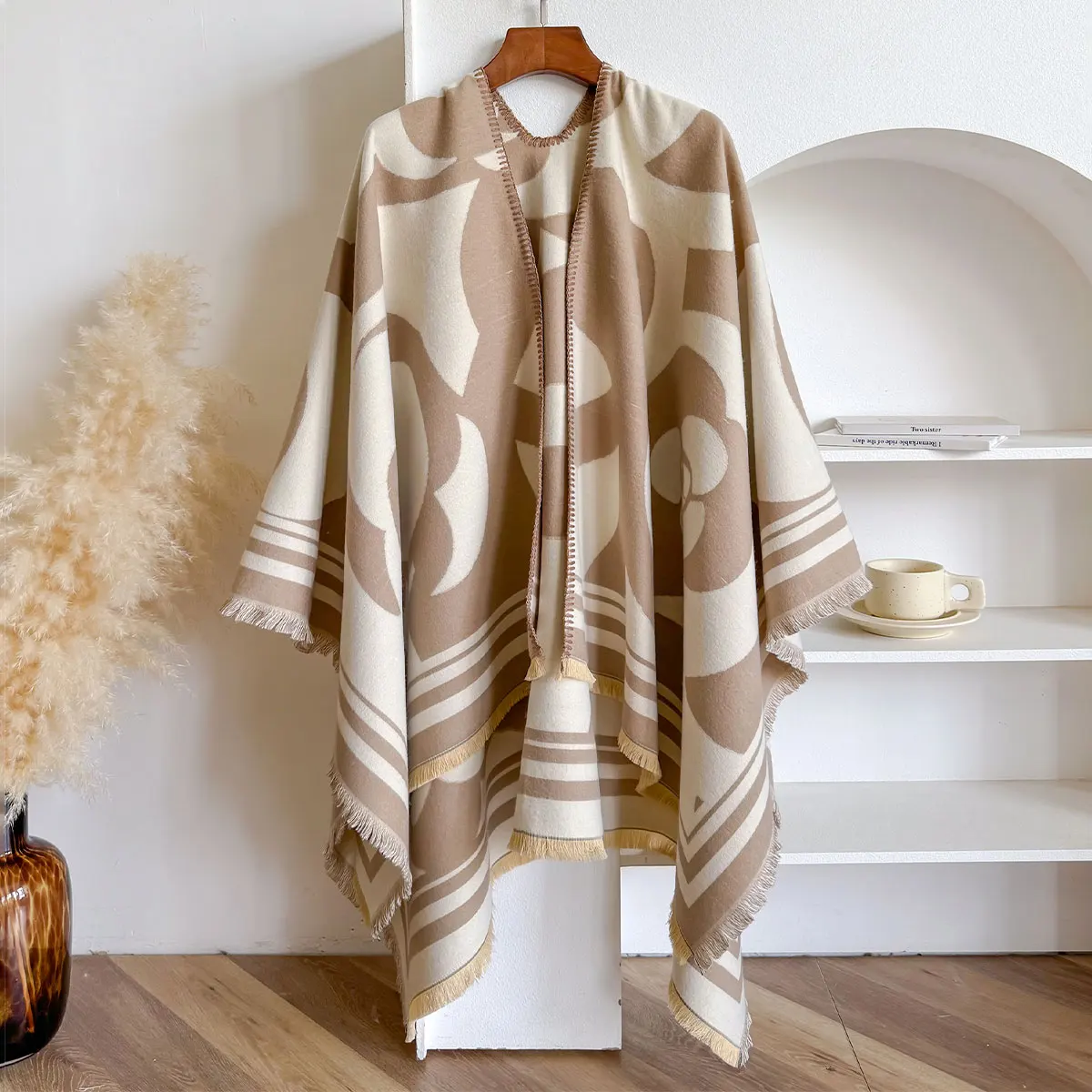 2025 Ethnic Style Women Imitation Cashmere Scarf, Thick And Warm, Large Square Scarf, Fashionable And Versatile, Elegant Scarf