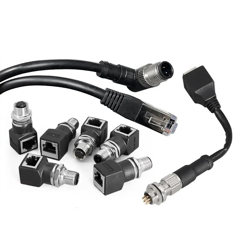 5/10/100 Stuks M12 Tot Rj45 Ethernet 4 P D-Type 8 Pin A-Type Vrouwelijke Ethernet Industriële Kwaliteit Netwerkkabel Adapter Ip67