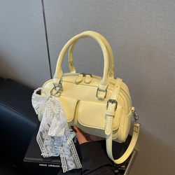 Women's Fashion Crossbody Bag - Sweet Lace Ballet Style Design (Yellow)