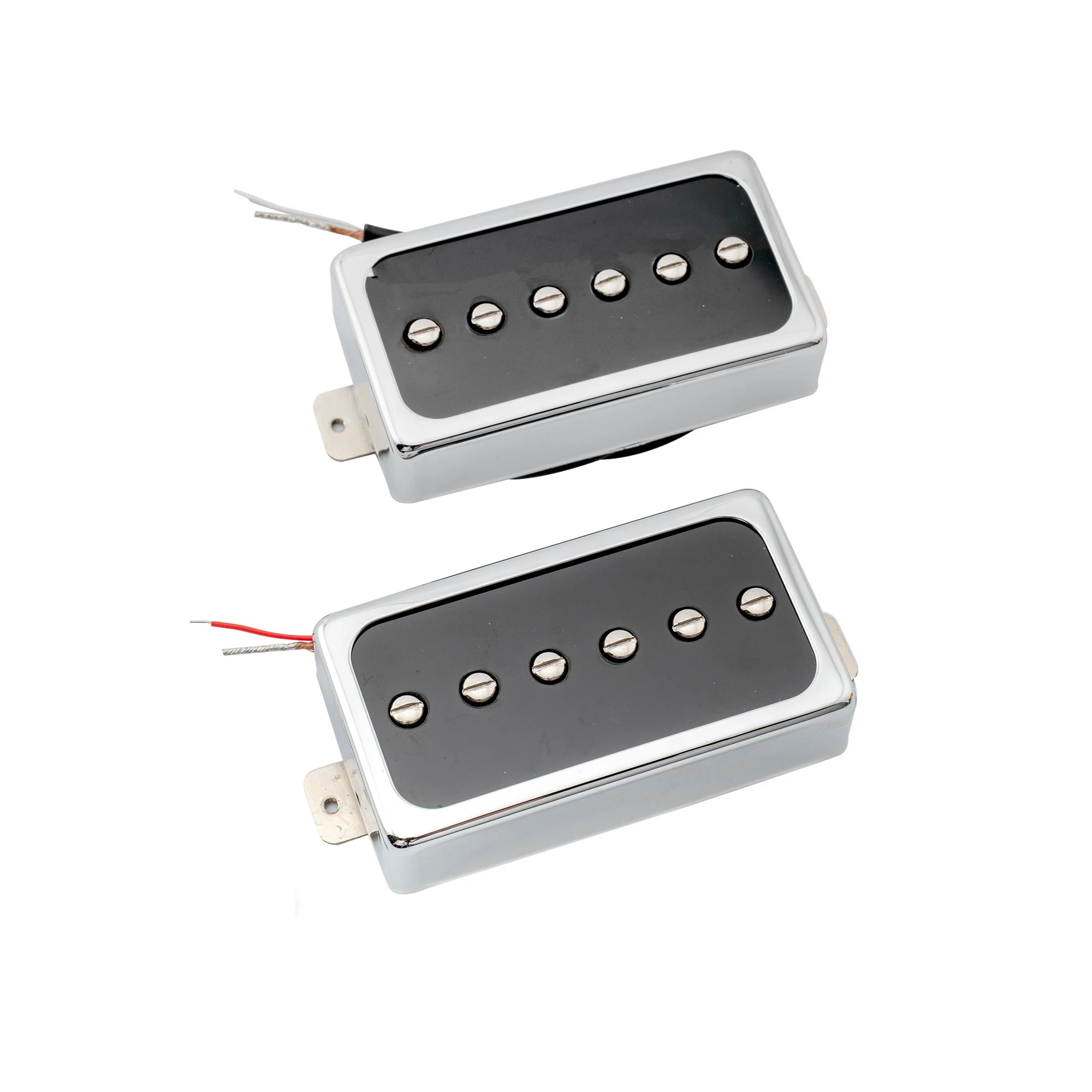 Artec Sha66C Alnico 5 Splendor Lp Single Coil Neck Bridge Pickup Set Per Chitarra Elettrica Les Paul Style, Chrome/Black