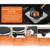 1000W Electric Countertop Single Burner 5 Level Temperature Control Hot Plate for Cooking Stainless Steel Base 220V 2