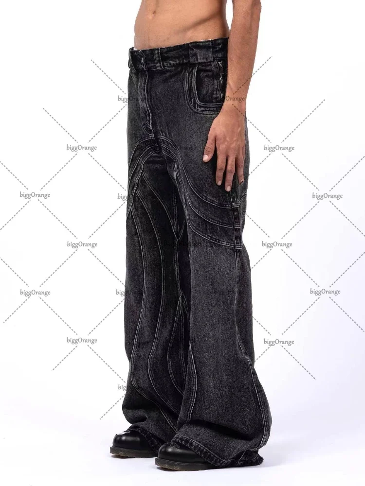 Y2K Punk Hip Hop Jeans Loose Washed Clothing Men Floor Mopping Pants Men Women Streetwear Coast Work Clothes Ripped Style men jeans ripped jeans ripped patchwork jeans