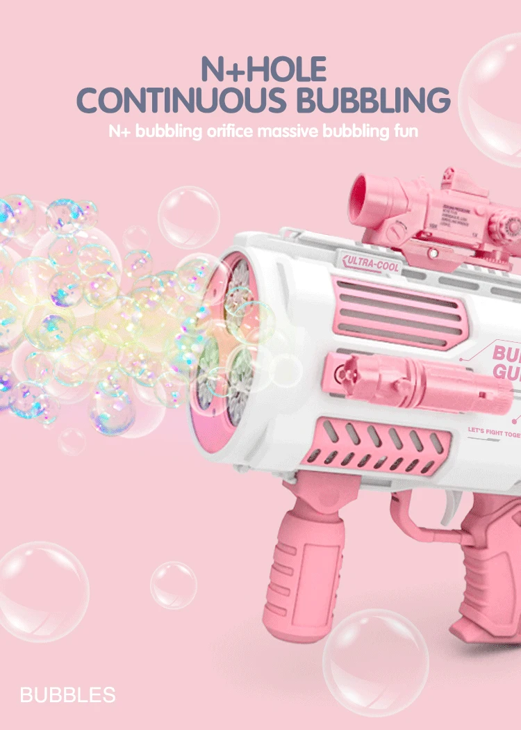 Bubble Gun Toy With Backpack Bubble Machine Electric Launcher_voghion.com