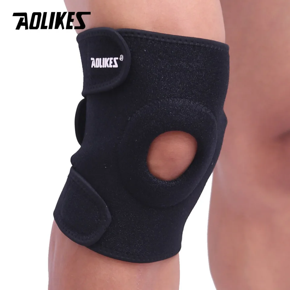

AOLIKES 1PCS Adjustable Knee Pads Stabilizer Sports Outdoor Sports Black Knee Patella Support Brace Sleeve Wrap Knee Protectors