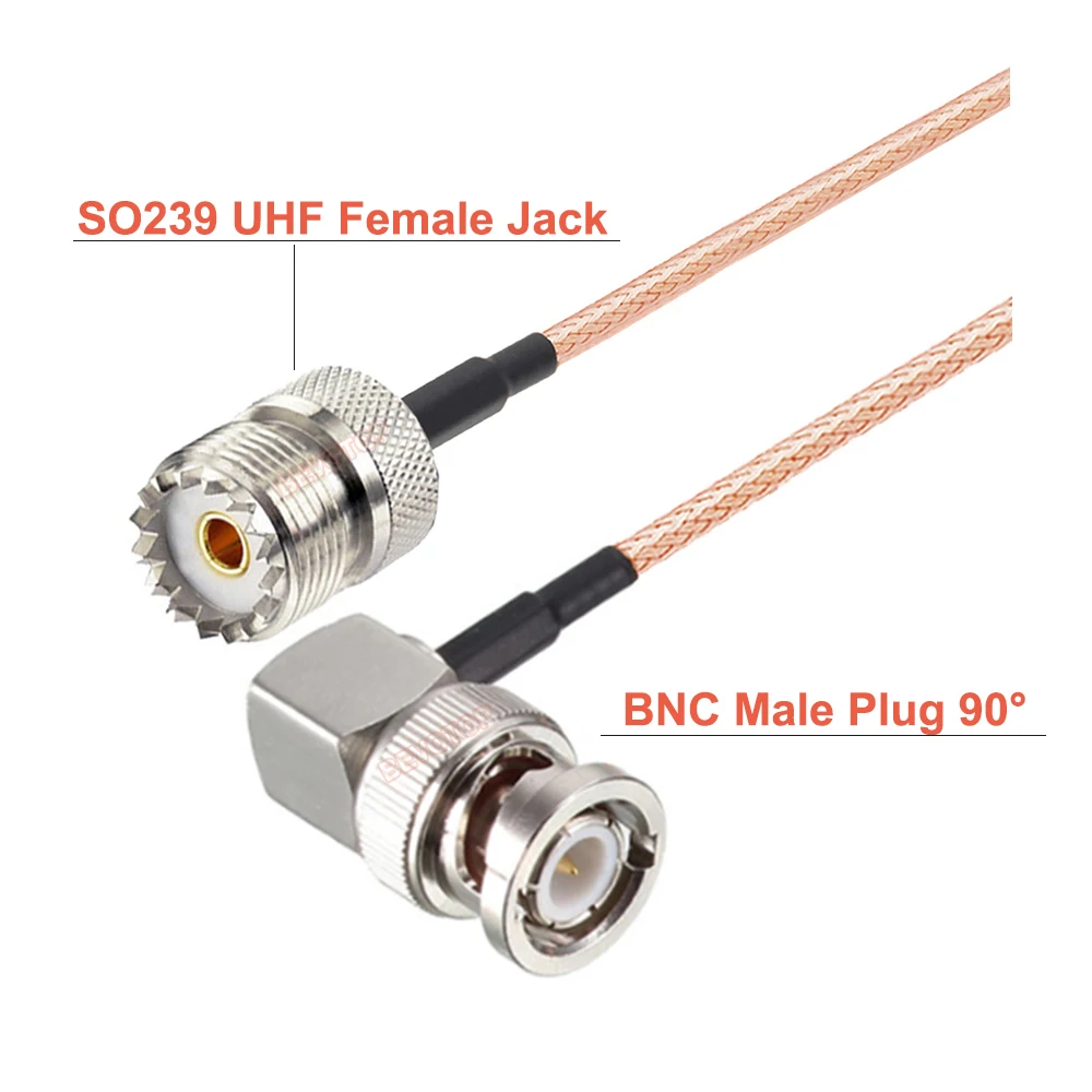 Фото Кабель BNC со штекером UHF SO239, гнездовой разъем, Джампер Pigtai 50 Ом, антенный кабель RG316 для любительского радио, радиосканер 15 см-10 м №3