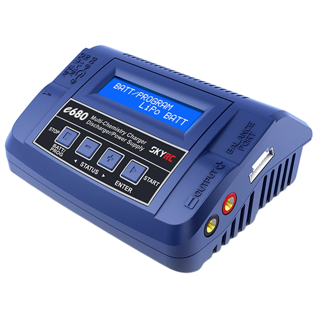 

SKYRC Charger e680 80W 8A AC/DC Balance Charger Discharger with 1 To 8 cable for 1-6S Lipo Li-ion LiFe NiCd NiMH PB Batteries