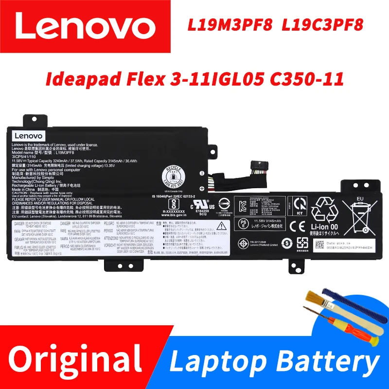

Оригинальный аккумулятор для ноутбука Lenovo Ideapad Flex 3-11IGL05 C350-11 L19M3PF8 L19C3PF8