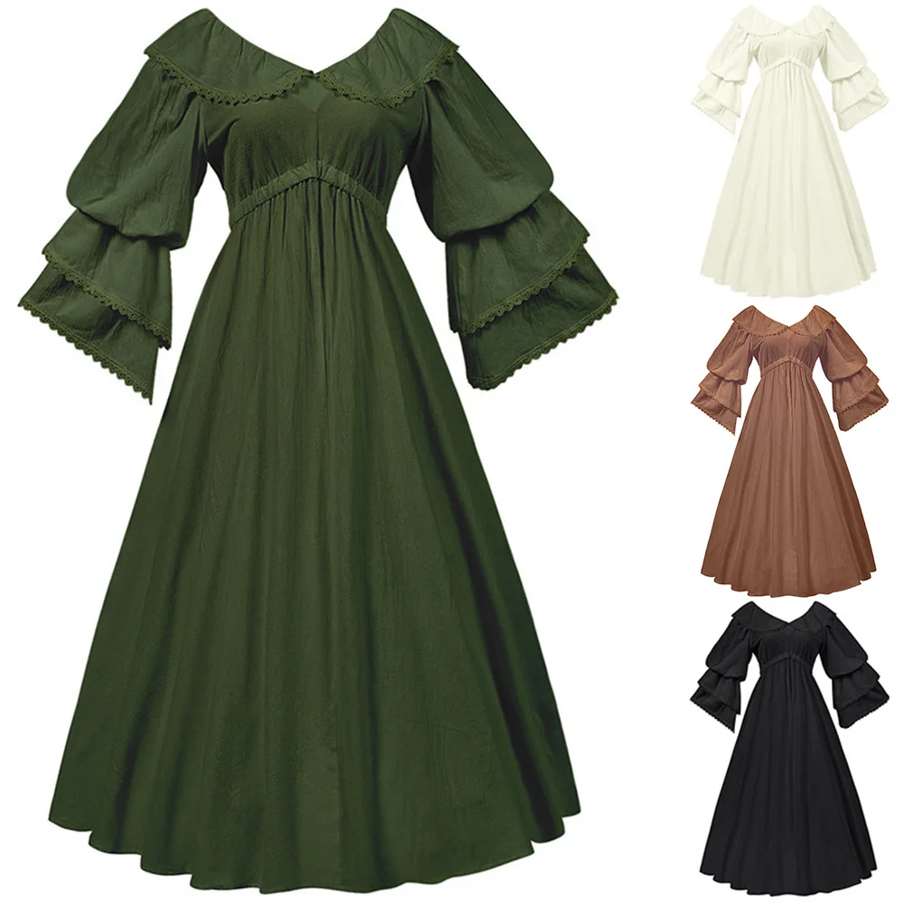Robe New Women Medieval Victorian Retro French Apparel Dress Long ...