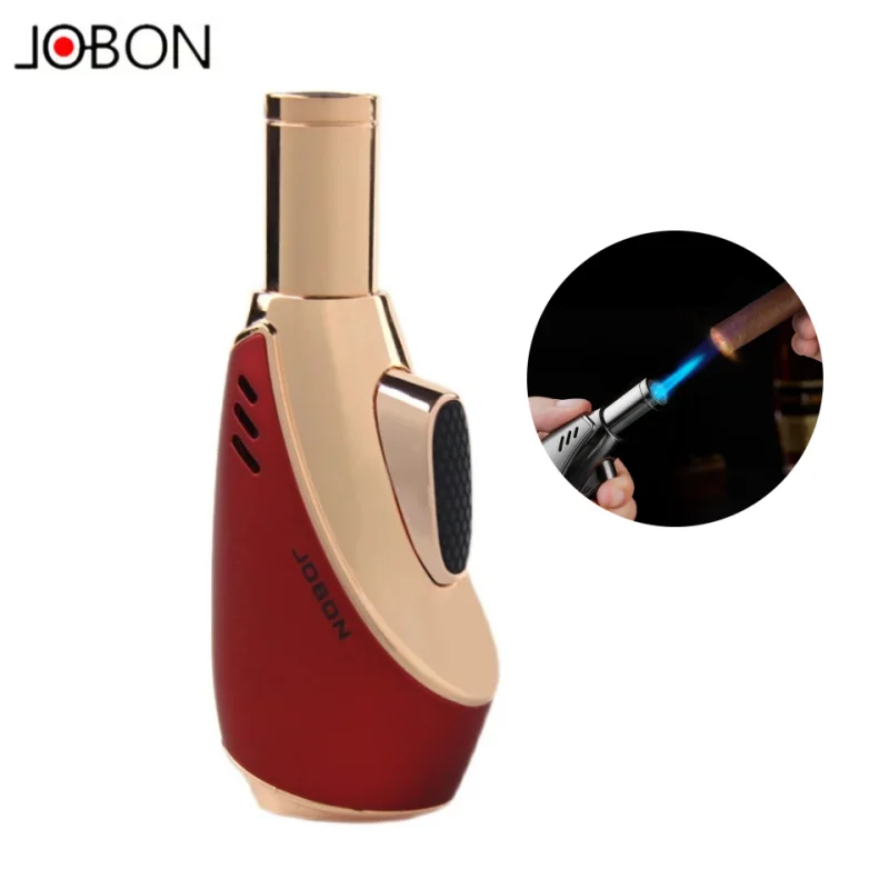 JOBON Lighters High Temperature Lighter Gun Lighters Inflatable Butane Blue Blowtorch Men Cigar Gifts