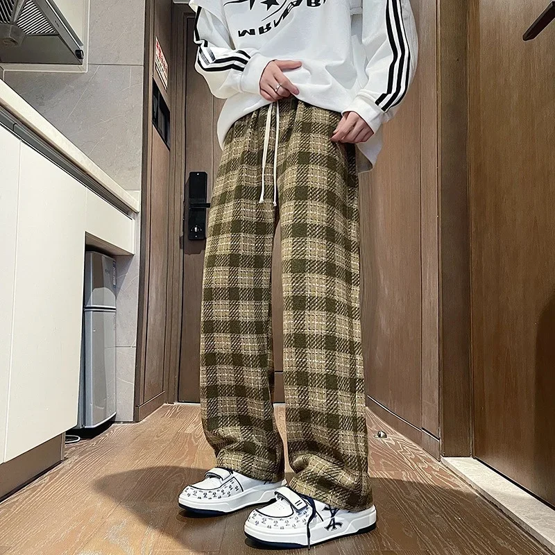 Pantalon Mens Plaid Pants With Sneakers Checked Dress Pants – Frilivin