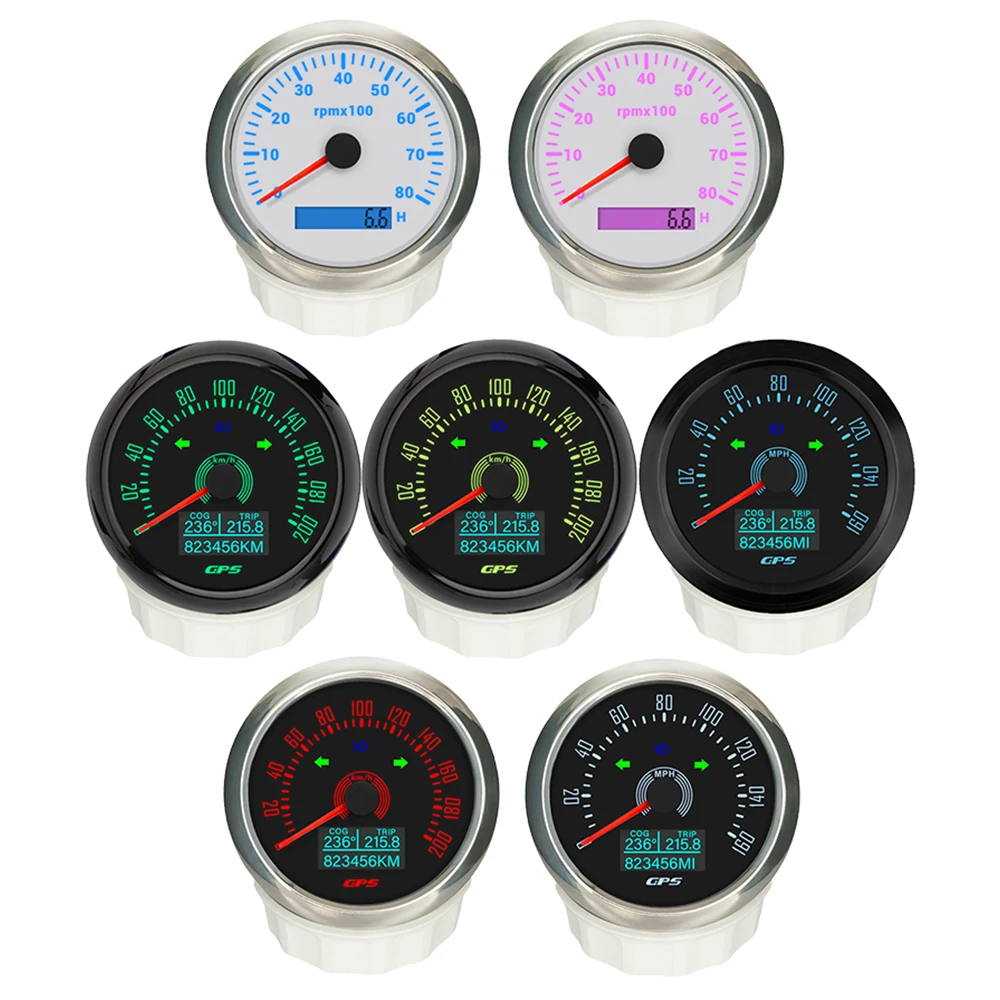 ELING 52mm Gauge Set GPS Speedometer Tachometer 12V 24V ELING 52mm 2 ...