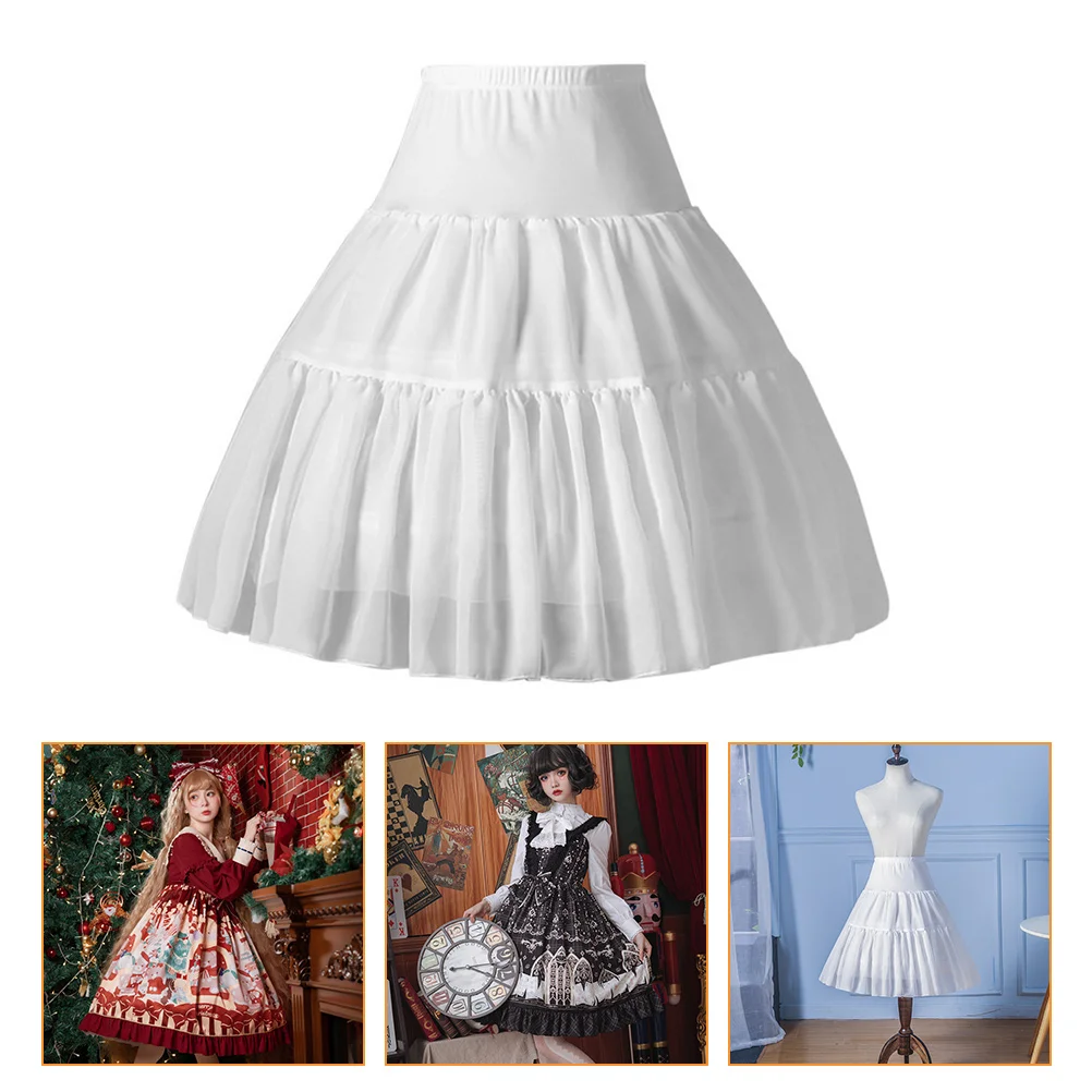 

Herringbone Skirt Women Tutu Underskirt Lace Dresses Girls Petticoat Crinoline Layered Lolita
