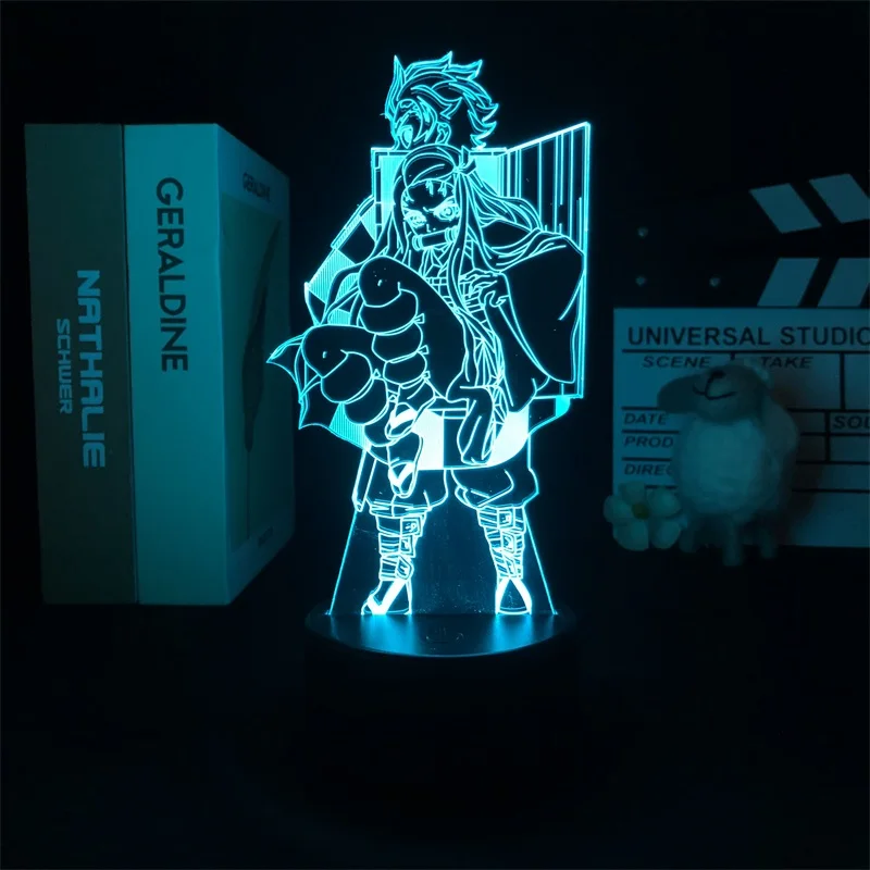 

3D Night Light Demon Slayer Kamado Nezuko Anime Manga for Bedroom Decor Cute Birthday Color Gift LED Lamp Kid Lovely Present