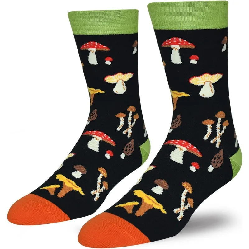 Skateboard Hip Hop Funny Happy Harajuku Mushroom Letter Printed Socks 1 Pair
