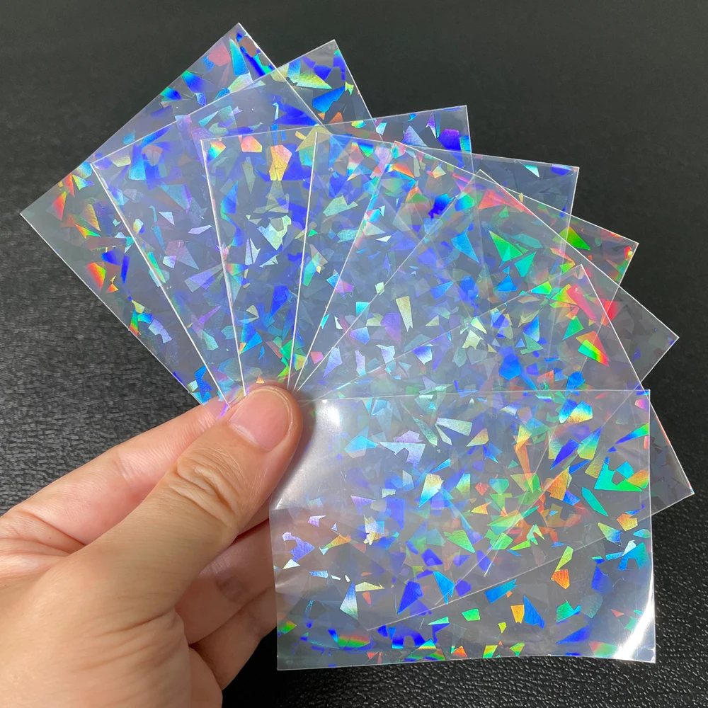 100pcs/Lot Heart-shaped Foil Laser Top Loading TCG Card Sleeves YGO Board Game Photo Protector Trading Cards Shield Cover card sleeves
