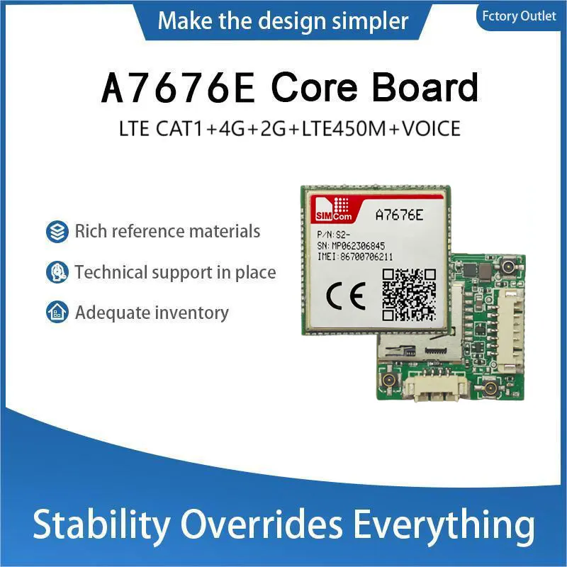 

SIMcom A7676E, основная плата CAT1, поддержка данных + голос, 1 шт. Φ B1/B3/B8/B20/B31/B72