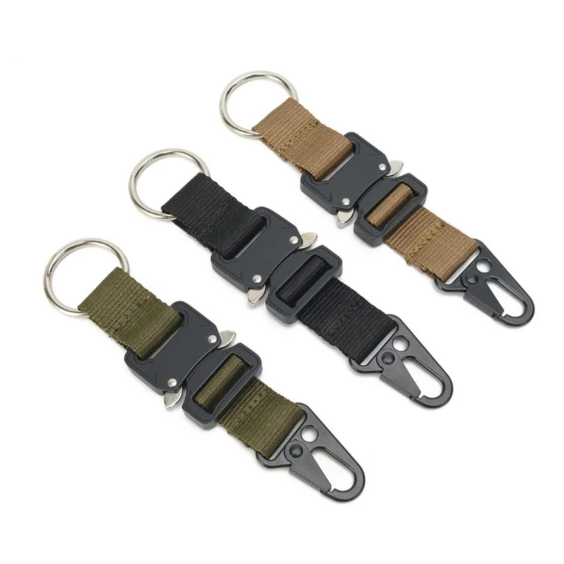 

Tactical Gear Keychain Clip for Mens Tactical Molle Accessories Nylon Belt Key Chain Loop Webbing Key Clip with Molle Bags