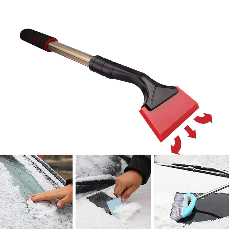 

Car Ice Snow Scraper Rubber Blade Scratch-Free Freeze Resistant, Long Handle Vehicle Windshield Frost Snow Ice Removal Scraper