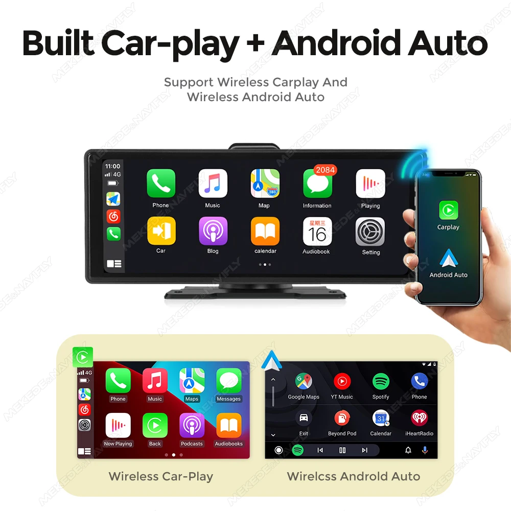 10.26" car intelligent systems Smart screen Car Monitor Wireless CarPlay Android Auto GPS Navigation Multimedia Player Dashboard