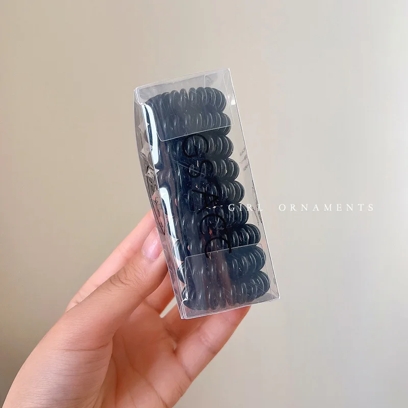 Spiral No-Crease Hair Tie Set - 9 Elastic Coil Scrunchies