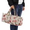 Floral Pattern Sweater Organizer Bag Woven Fabric Dustproof Large Capacity Crafts Knitting Clothes Storage Bags  For Closet 3