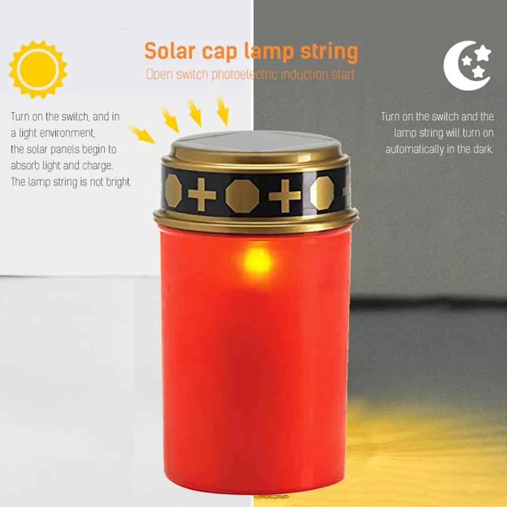 Outdoor Solar Electronic Candle Light Rainproof Flameless Grave Cemetery Ritual Lawn Lighting Light Festival decor lamp electronic whistle high volume training whistle emergency whistle for referee teacher marine outdoor camping white