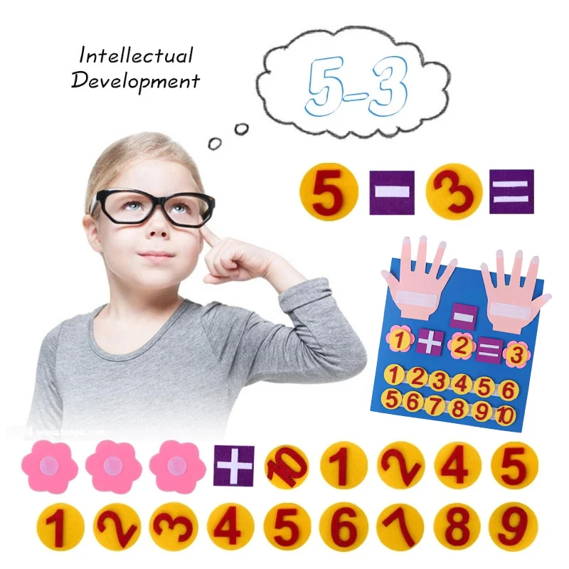 Kids Montessori Felt Finger Numbers Math Toys Children Counting Preschool Early  Learning Educational Board For Toddlers 3