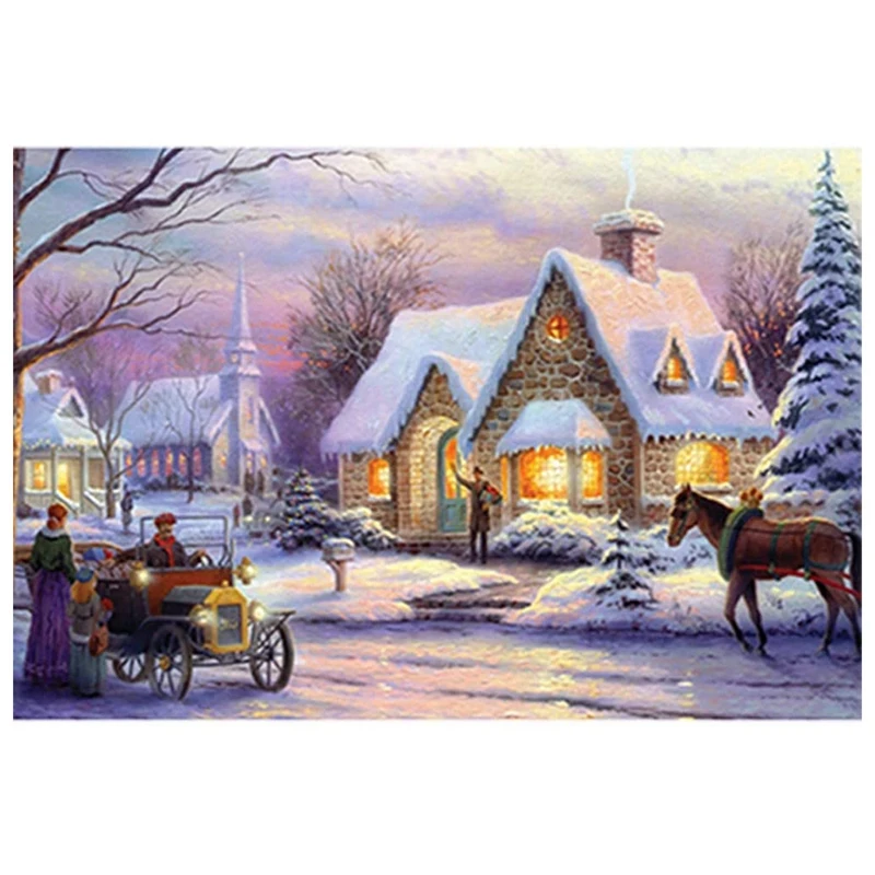 

Diamond Painting Kits,DIY Full Drill Round Diamond Painting Kit Shining Castle Picture For Home Decor