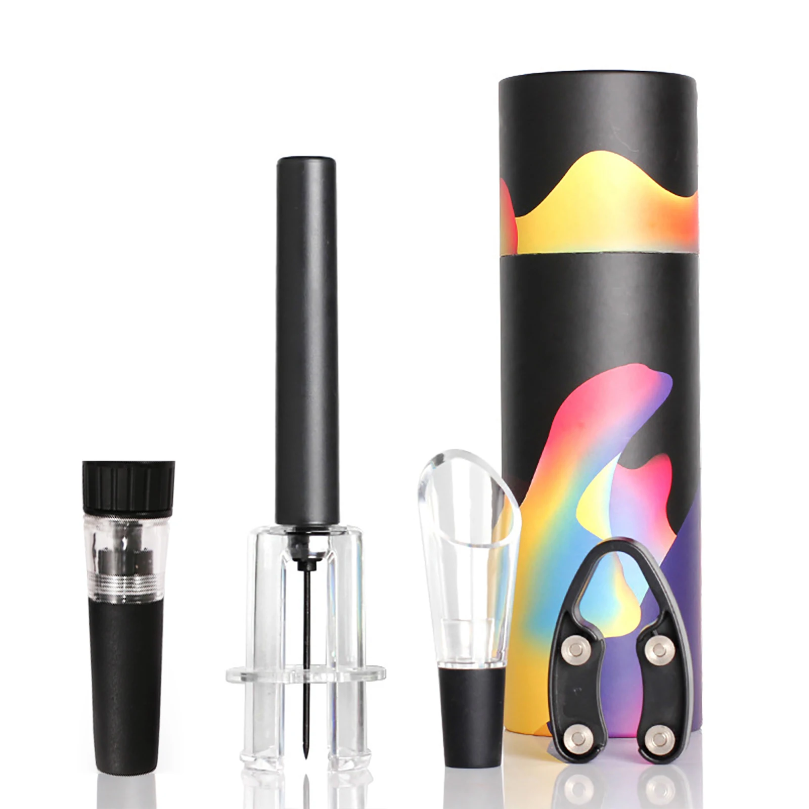 4-piece set wine pressure bottle opener Wine needle bottle opener cylinder box Bottle Paper cutter Wine pour vacuum plug wine opener