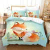 Fox Pattern Duvet Cover Set Queen Bedding Sets for Boy Girl Animal Theme Fox Gifts Polyester Comforter Cover King Twin Full Size 4