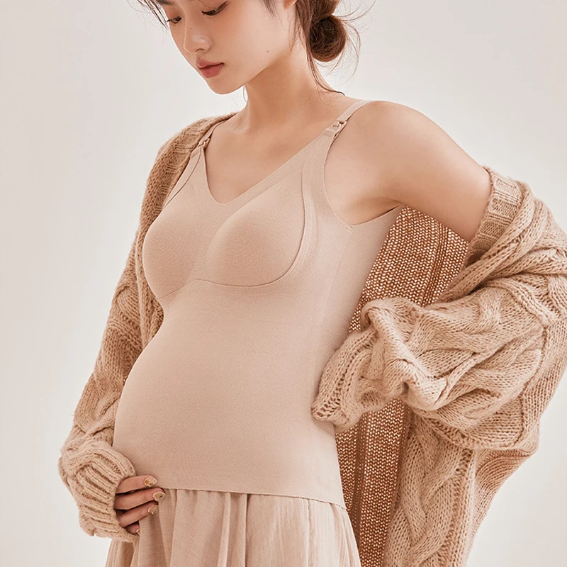 Autumn Winter Nursing Tank Tops Maternity Clothes Nursing Shirts Breastfeeding Vest Maternity Dresses Nightdress