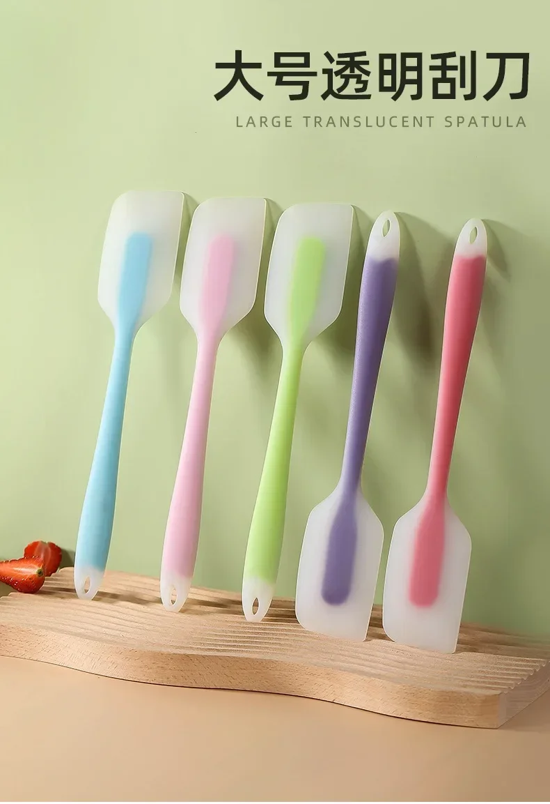 Silicone Cake Scraper Translucent Non-Stick Cake Cream Spatula Kitchen Cooking Pastry Scraper Mold Brush Tool Baking Accessories