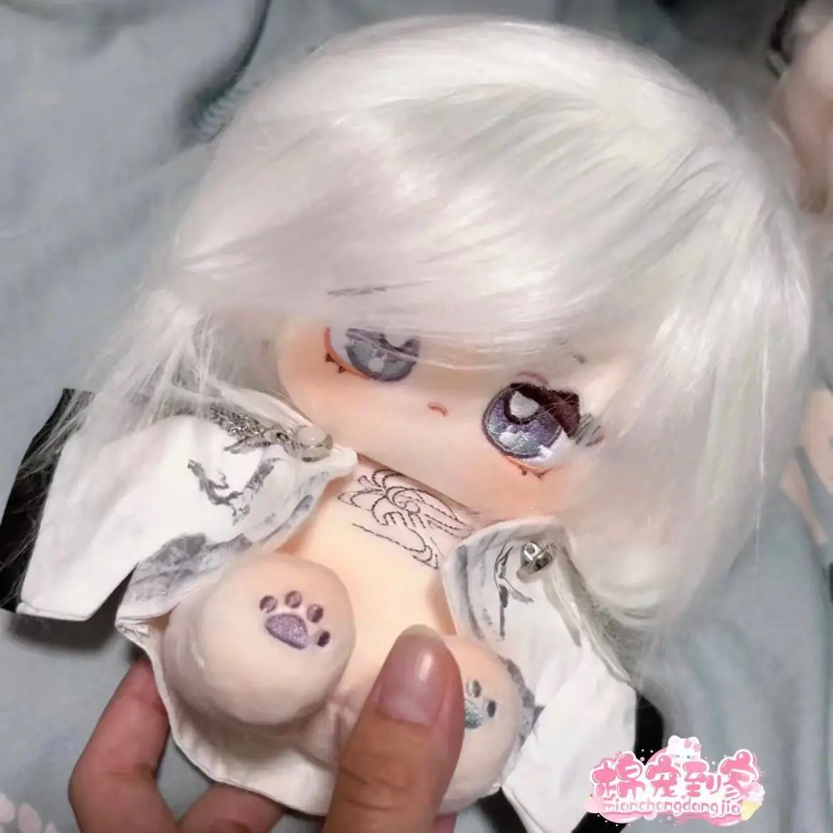 

Shenhe Косплей белой Девушки из волос 20 см плюшевая набивная хлопковая Кукла тело милый зверь ушной хвост аниме Genshin ударопрочное платье плюшевый подарок