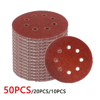 10-50Pcs 8Hole 125mm Sandpaper Woodworking Metal wood jade Grinding Disc Abrasive Polishing Tool 40-3000 Grit Sanding Discs