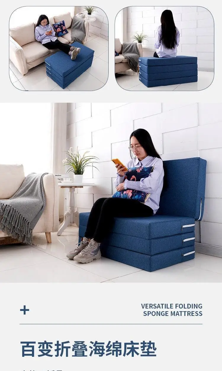 Description Picture 5 of itemClearance Multi Function Folding Sponge Mattress High Rebound Sponge To Pave The Office Single Lunch Break Sofa Lounge Chair