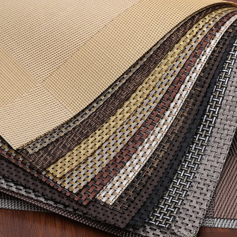 

PVC Western Food Mat Thermal Insulation Mat Cup Mat Bowl Mat Table Mat Solid Color Teslin Rectangular Tea Mat Can Be Cut