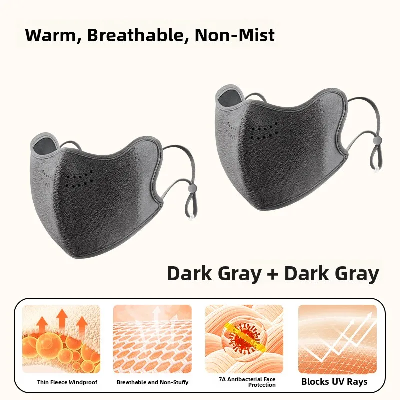 Dark gray + dark gray-upgraded thickened warm mask