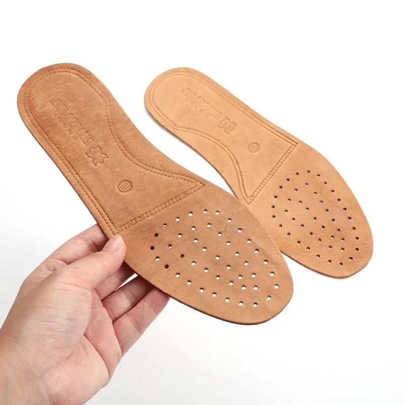 Real Cowhide Insole Ultra Thin Breathable Deodorant Leather Shoes Boots Absorb Sweat Replacement Inner Soles Shoes Insole Pads